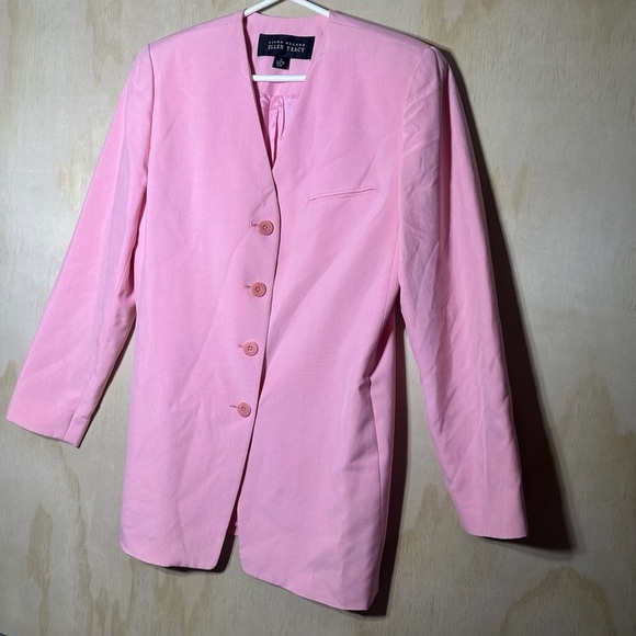 Linda Allard Ellen Tracy Pink Blazer Tailored Suit Jacket Women’s Size 8 - Picture 4 of 9